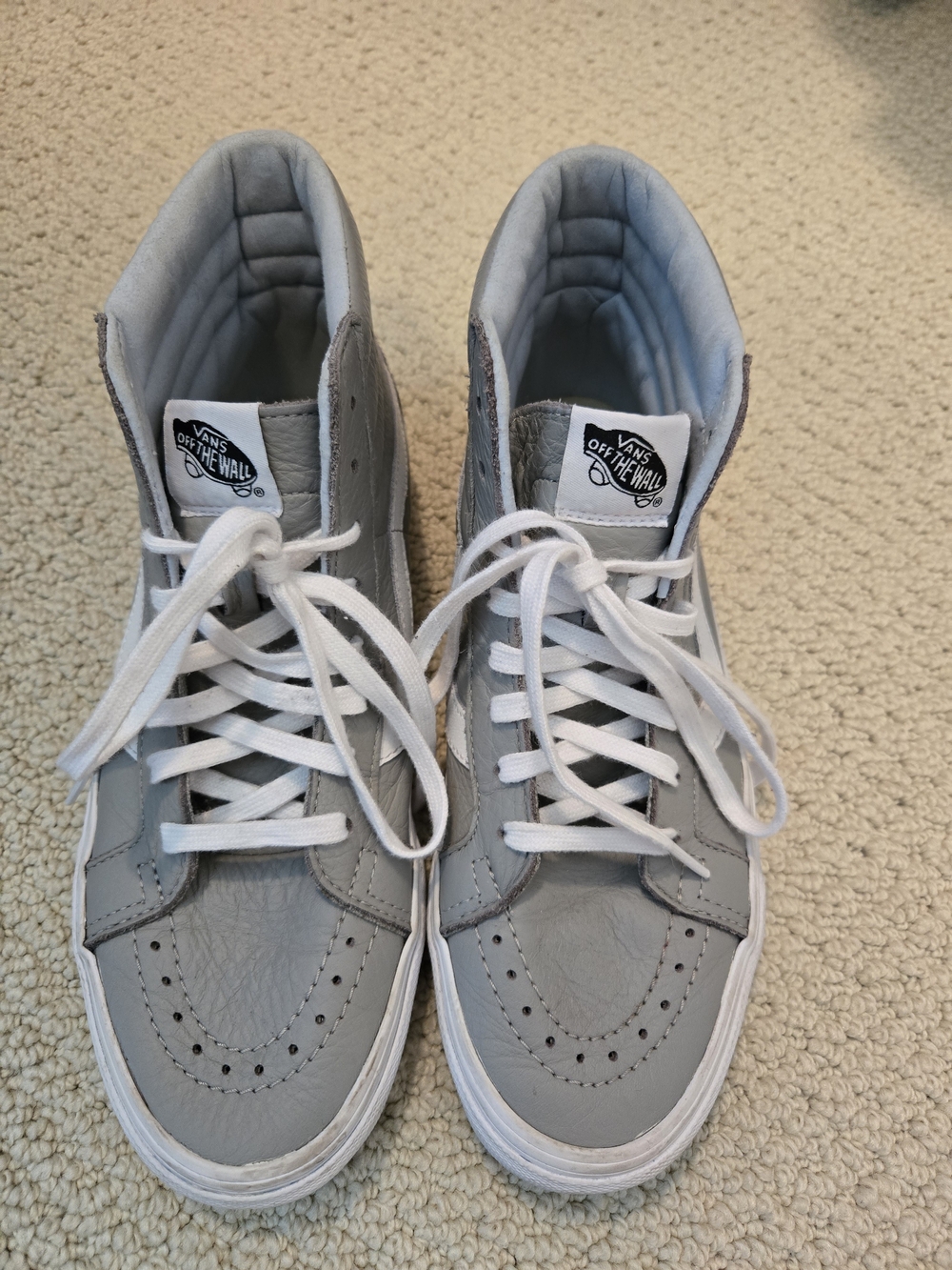 Vans Sk8-Hi High-Top Sneakers in Light Gray, Women's 8.5, Men 7